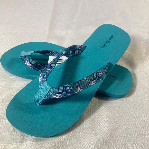 NWT Vera Bradley Webbing Strap Flip Flops, Peacock Garden, Size L (Women's 9/10) - Picture 8 of 8